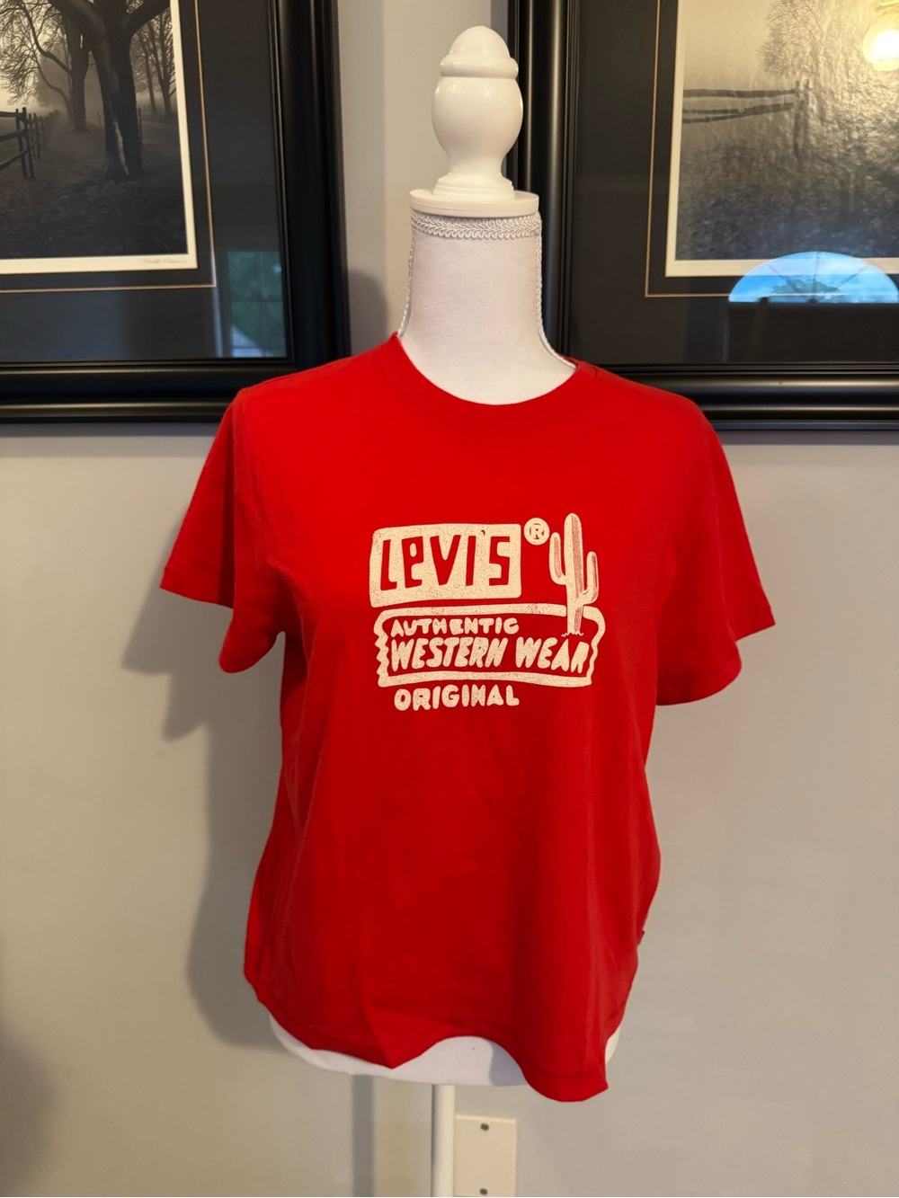 Levi's Red Graphic Short Sleeve Tee with White Western Logo